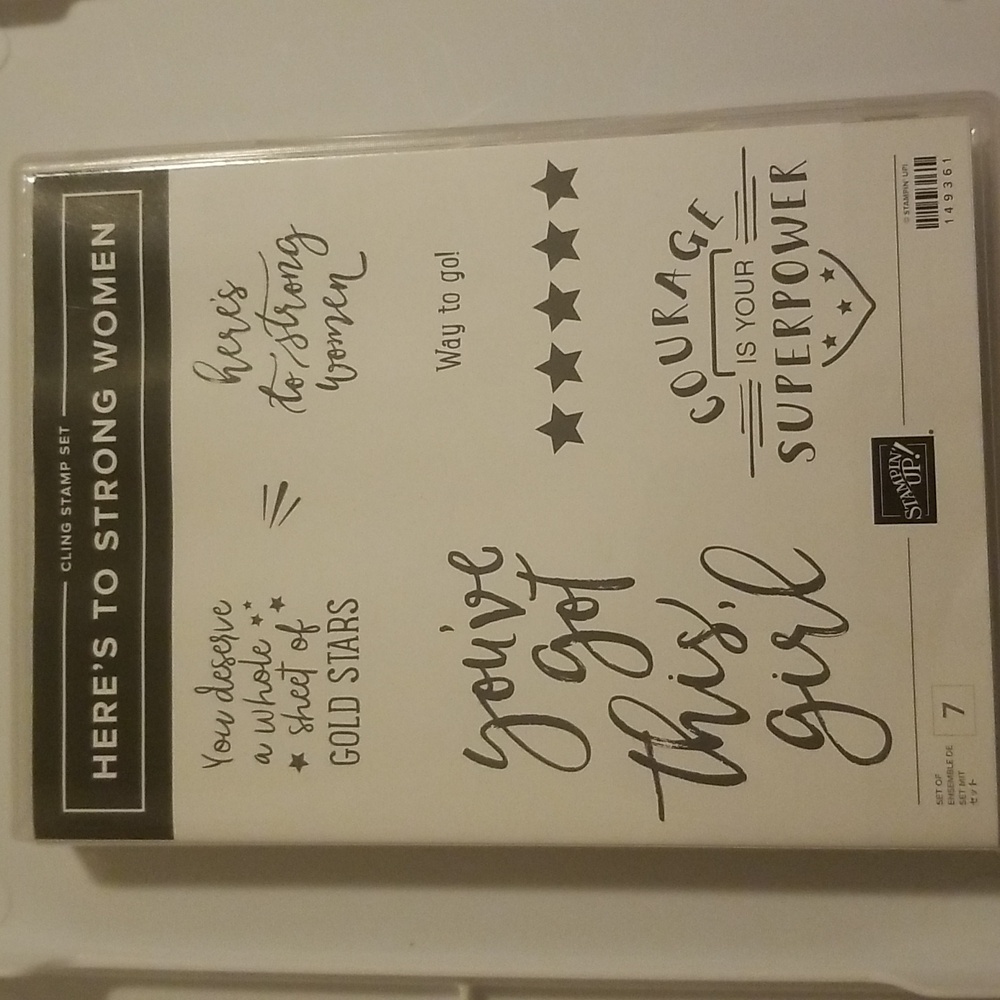 Stampin Up Here's to Strong Women cling stamp set.